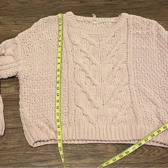 Aeropostale Blush Pink Cable Knit Long Sleeve Sweater Size Large - Picture 8 of 11